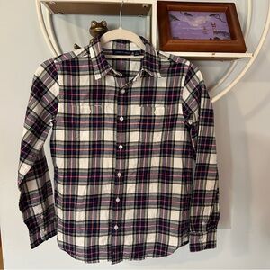 Janie and Jack Boys Youth Medium M 10 Plaid Button Up Down Collared Shirt